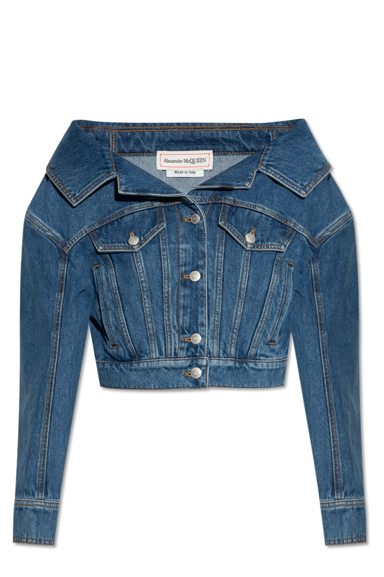 Off the shoulder hot sale jeans jacket